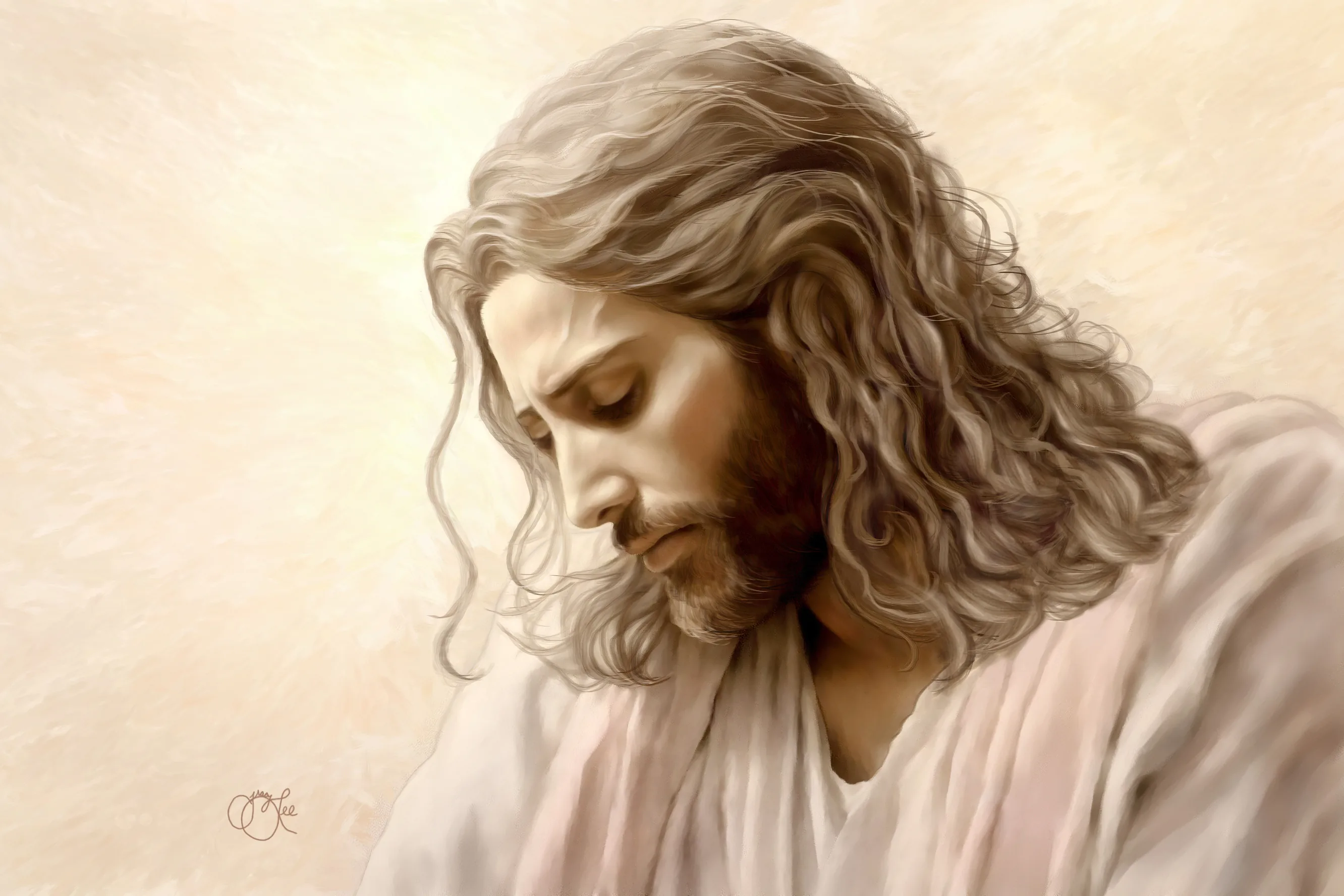 Painting of Jesus Christ by Tracy Lee.